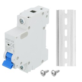 sourcing map 1 Pcs AC Miniature Circuit Breaker 1P 20A 110V Isolator DZ47-63 DIN Rail Mount Disconnect Switch Circuit Breaker Protection Thermal Magnetic Trip
