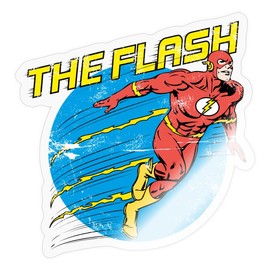 Spreadshirt Justice League The Flash Retro Sticker, 10 x 10 cm, Transparent Glossy