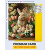 CATNEVERLAND Easter Bunny Greeting Card – 5x7” Card with Floral