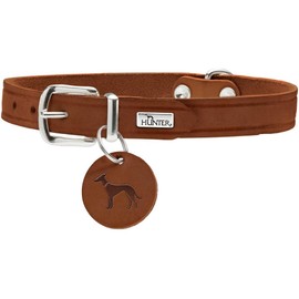 Hunter Aalborg Dog Collar with Durable Soft Cowhide Leather with Keyring