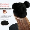Womens Winter Double Pom Pom Beanie Hats Detachable Fur Ball