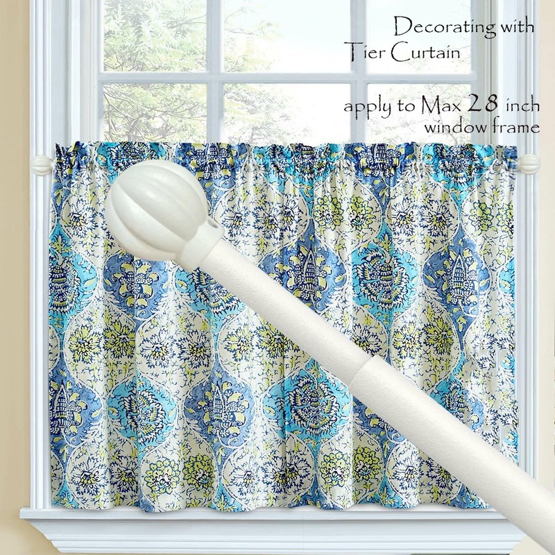 ARNORX French Door Curtain Rods with Pumpkin Finial- 2 Pack,