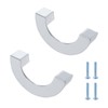 Geesatis 2 Pcs Semicircle Cabinet Handles Wardrobe Drawer Nickel Brushed