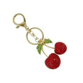 ZCCHSYQI Cherry Keychain Bag Purse Charms Sparkling Crystal Accessories Cute Handbags Pendant for Women Girls Holidays Gift (Ruby Cherry)