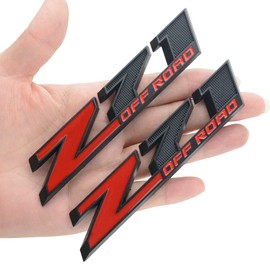 2 piezas Z71 todoterreno para maletero trasero de 5 pulgadas, para Chevy (rojo negro)