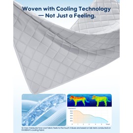 KASBAH Cooling Blanket for Dogs Pee-Proof Dog Blanket for Couch Bed Car Seat Protect Washable Reversible Design Q-MAX>0.5 Dog Cool Blankets in 3 Sizes for Small, Medium & Large Dogs