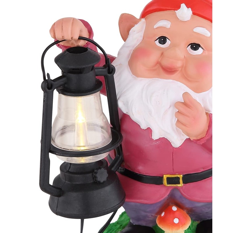 Globo Garden LED Gnome Solar Lantern, Multi-Colour