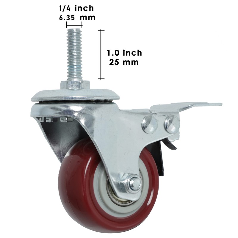 Finnhomy Swivel Caster Wheels 2 Inch Heavy Duty Threaded Stem