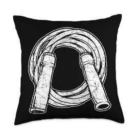 Jump Rope Illustration Simple Line Art Design Throw Pillow