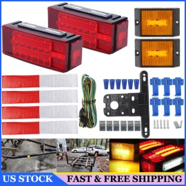 Unbranded LED Submersible Trailer Boat Rectangle Brake Stop Turn Tail Lights Assembly