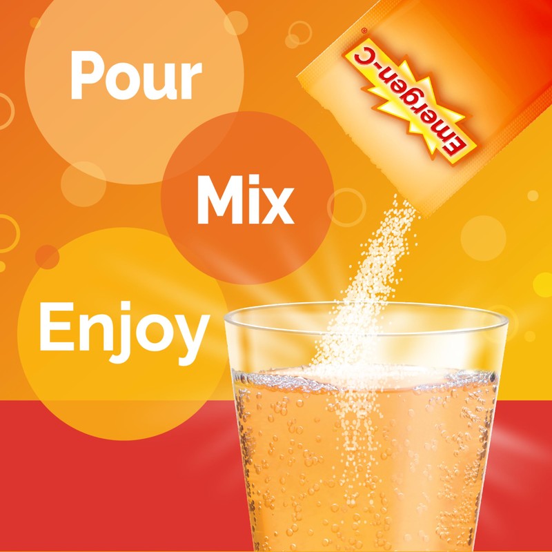 Emergen-C Citrus-Ginger Fizzy Drink Mix, Turmeric and Ginger, Immune Support,