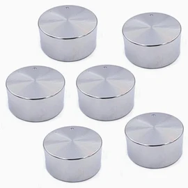 Jindizi Metal Gas Stove Knobs, 6Pack 6mm Zinc Alloy Control Knob Oven Switch Universal Silver Gas Stove Control Knobs for Oven Cooktop Gas Stove