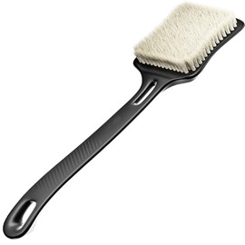 Shower Brush - Upgraded Large Brush Head 3" Wide and 4.33" Bath Brushes with Soft Curved Long Handle Body Back Scrubber Body Brush Suitable for Wet or Dry, Women and Men