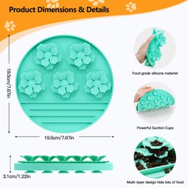 AWINNER Slow Feeder Dog Bowl Make Mealtime Fun and Healthy with - Reduce Overeating and Aid Digestion Cat Lick Mat (Cyan)