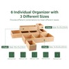 Kootek 6 Pcs Bamboo Drawer Organizer, Kitchen Utensils Storage Boxes