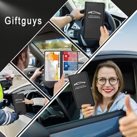 Giftguys Car Registration and Insurance Holder, Registration and Insurance Card Holder, Leather Vehicle Card Document Glove Box Organizer with Magnetic Closure for Essential Document, Driver License