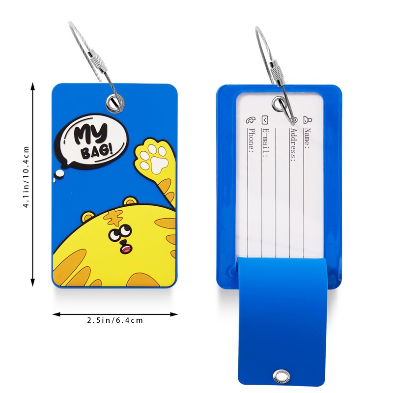 SIVEUMIL 1pcs 2303 Bright Silicone luggage tag (Dark Blue)