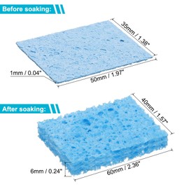 uxcell Soldering Sponge 1.97" x 1.38" Rectangle Sponge Replacement Welding Soldering Iron Tip Cleaning Pads Soldering Iron Special High Temperature Sponge Blue 15pcs