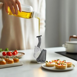 ZUGUU Dispenser Olive Oil Bottles, Vinegar or Soy Sauce Bottles, Elegant and Delicate Kitchen Cooking Glass Seasoning Bottle Containers (Blue)