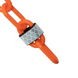 Mr. Chain Reflective Plastic Barrier Chain, Traffic Orange, 2-Inch Link Diameter, 100-Foot Length (52013-100)