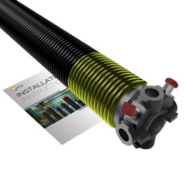 Garage Door Torsion Springs 207x1.75x30 | for The Right Side of Garage Door | Fix and Repair 7 or 8 Feet Garage Door | Precision E-Coating 5-Year Warranty Min. 30,000 Cycles (Black Cone)