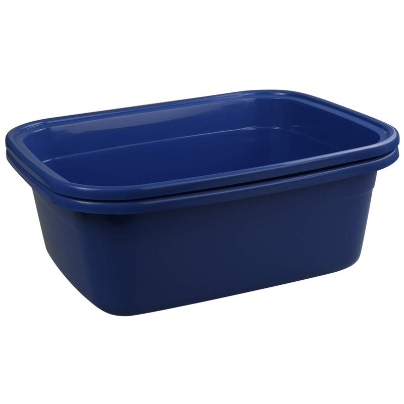 Saedy Plastic Washing Basin, 18 Quart Dishpan, Pack of 2