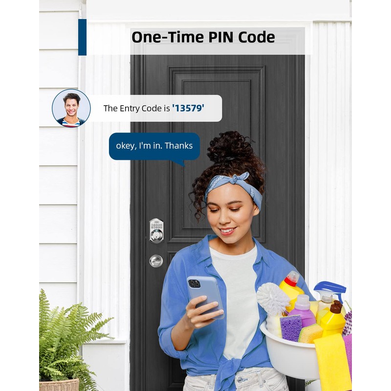 TEEHO TE002K Keyless Fingerprint Deadbolt Door Lock - Smart Lock