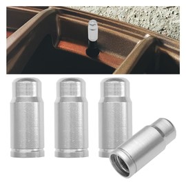UHANBUT 4PCS Car Tire Valve Stem Caps, Aluminum Alloy Tire Cap Cover Accessories, Dustproof Corrosion Resistant Leak-Proof Wheel Valve Cover, Car Wheel Protection Cap for Most Cars (Silver)