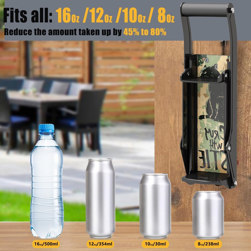 KANBOL Metal Can Crusher Wall Mounted Soda Can Smasher Crusher