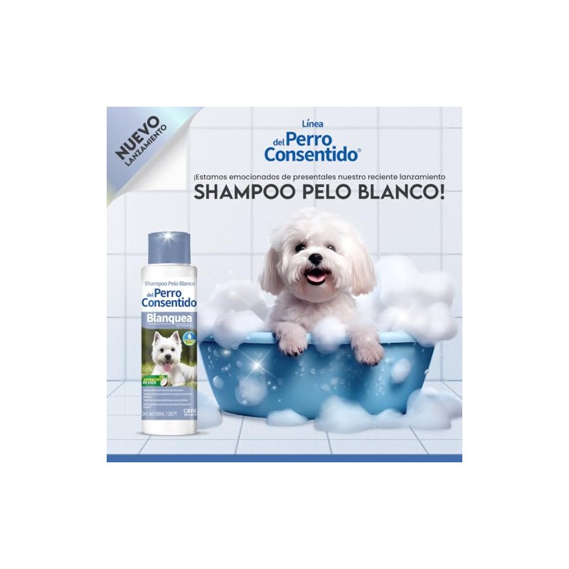 Shampoo Pelo Blanco del Perro Consentido| Ayuda a Mantener el