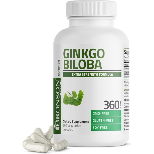 Bronson Ginkgo Biloba Extra Strength – 360 Vegetarian Capsules for