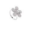 Izpack Cubic Zirconia Flower Statement Ring Crystal Floral Blossom Open
