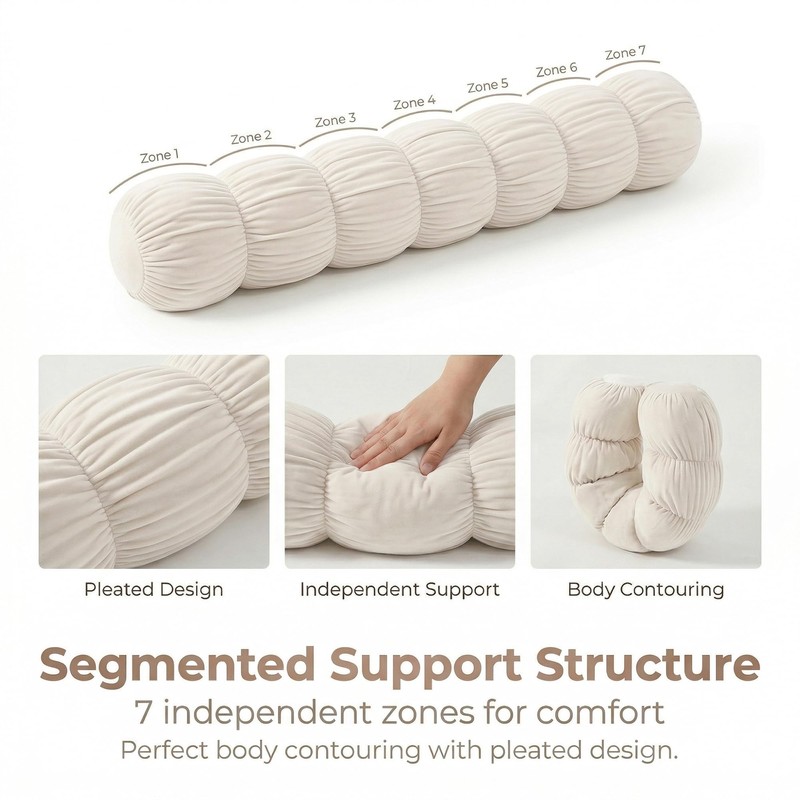 Ailuteie Pat. Pend. Long Bolster Pillow for Bed, 39 Inch,