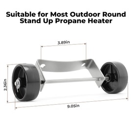 Upgraded Version Patio Heater Wheel Kit(Sturdy and Solid), Universal Movable Wheel Suitable for Most Outdoor Round Stand Up Propane Heater, Outdoor Heater Replacement Parts Silver Color