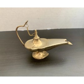 Globedecor Vintage Aladdin Magic Genie Lamp Light  Brass 6" L