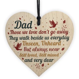 RED OCEAN DAD Memorial Plaques Wooden Heart Christmas Tree Bauble Ornament Decoration Sign Gift