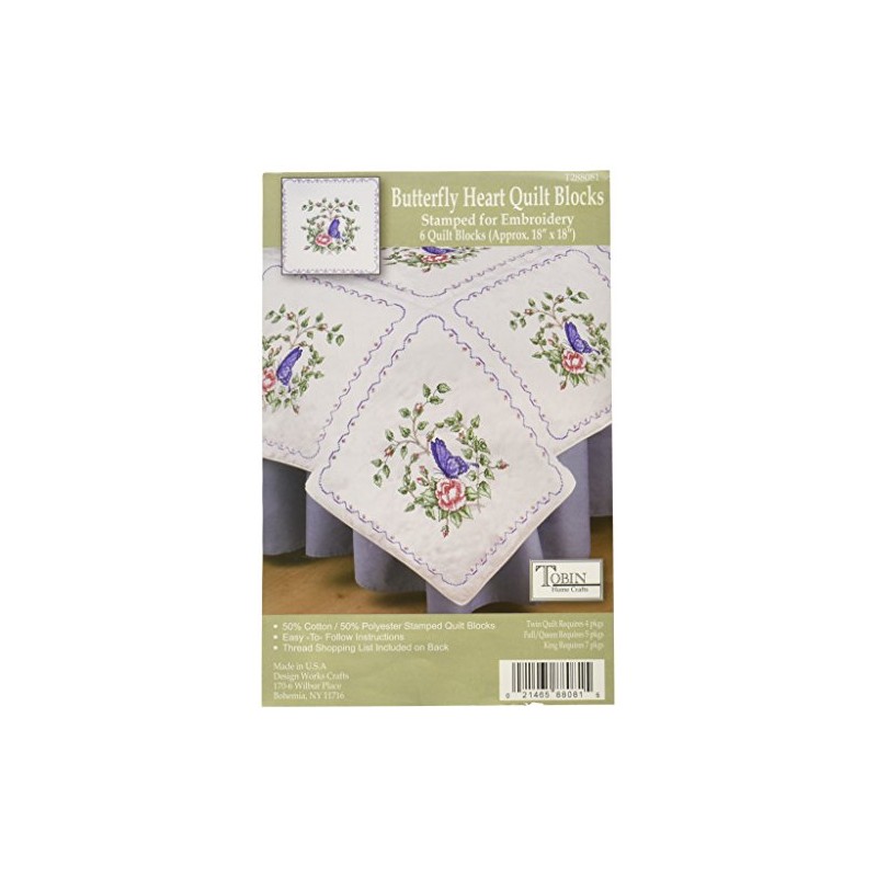 Tobin T288081 Stamped Quilt Blocks Cross Stitch Kit, 18 by