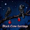 Gothic Raven Earrings Sterling Silver Black Crow Studs Earrings Hypoallergenic