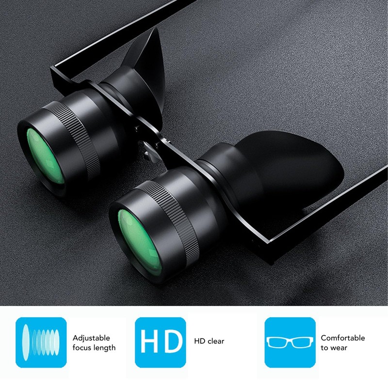 Hands Free Binoculars, Professional Portable Telescope, 3 Color Polarized Lenses,