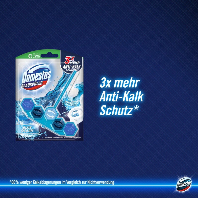 Domestos Active Blue Toilet Stone, Ocean Blue Washer Toilet Cleaner