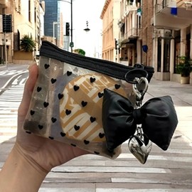 Cosmetics Heart Mesh Mini Pouch-WFIQF7F / 화장품 하트 메쉬 미니파우치-WFIQF7F