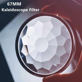 Kaleidoscope Filter, 67MM Prism Film Variable Multi Refraction Special Effects Glass Lens Photography Accessories for DSLR Cinematice Video and Photo, Filter Pouch Included