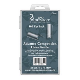Pro Impressions 100-Piece Advance Competition Clear Smile Nail Tips Set