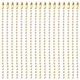 sourcing map 20Pcs 5 Inch 12cm Ball Bead Chain, Metal Ball Chain with Connectors for Hanging Ornament Jewelry Necklace Dog Tag Keychain Christmas Decoration,Gold