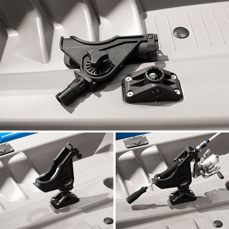 Fishing Rod Holder Clamp Base 360° Adjustable Rotating Weatherproof Open