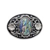 YOQUCOL American Western Cowboy Abalone Shell Pattern Stone Belt Buckle