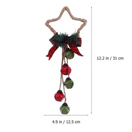 Toyvian Christmas Bell Pendant, 2pcs Star Shaped Christmas Tree Hanging Bell Metal Bell Tree Decorations Retro Party Decoration Door Knob Hanger for Xmas Farmhouse, Home