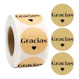 500 Pegatinas Circulares Gato Agradecimiento Calcomanía Rollo Suministros Etiquetas Embalaje Regalos Decoración Sobre Agradecimiento Etiquetas Adhesivas (Gracias)