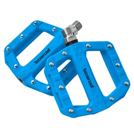 bowod Bike Pedals Nylon Clipless Pedals Road Bike Pedals Replacement,Non-Slip MTB Pedals Flat Pedals BMX Mountain Bike Pedals w 9/16" Cr-Mo Spindle 2Bearings for Ebike City Hybrid BMX Cruiser