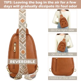 Eslcorri Small Sling Bag - Fanny Pack Crossbody Bags for Women Vegan Leather Chest Bum Belt Bag Waist Packs Casual Daypack Phone Purse for Travel Shopping Everywhere - Black